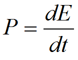 P=dE nach dt
